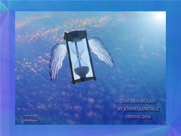 Time Flying with wings 5 lens flare framed